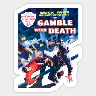 Super Retro Detective Vintage Gamble With Death 1959 Sticker